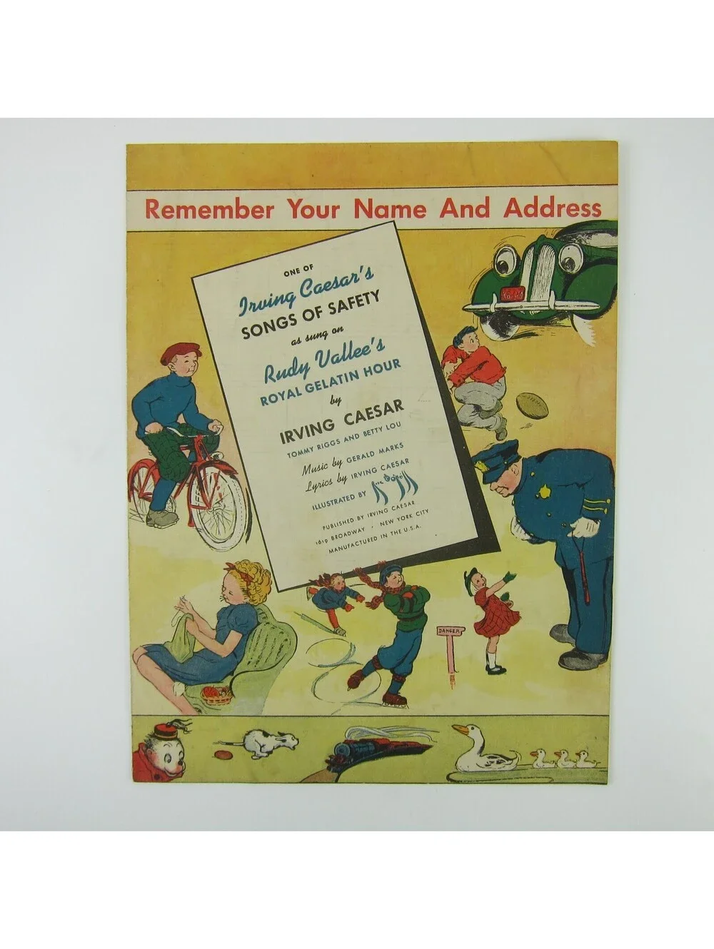 Sheet Music Remember Your Name & Address Irving Caesar's Songs of Safety 1937